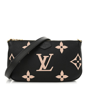 LOUIS VUITTON Empreinte Monogram Giant Multi Pochette Accessories Large Pochette Black Beige