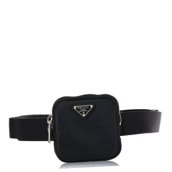 PRADA Re-Nylon Belt With Square Pouch M Black