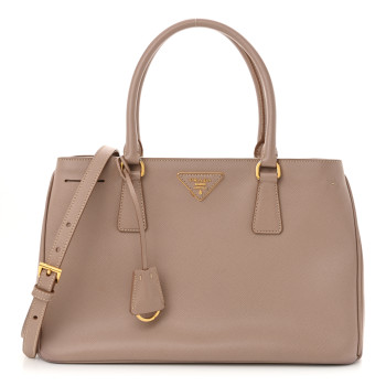 PRADA Saffiano Medium Galleria Double Zip Tote Cammeo