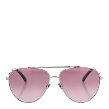 CHANEL Metal Aviator Sunglasses 4279-B Silver