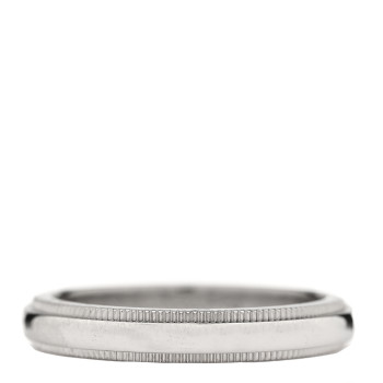TIFFANY Platinum 3mm Together Milgrain Wedding Band Ring  51 5.75