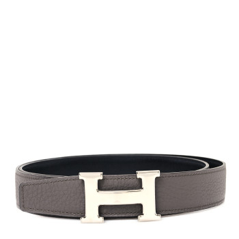 HERMES Box 135 Togo 32mm H Belt 95 38 Black Etain