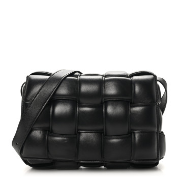 BOTTEGA VENETA Nappa Maxi Intreccio Padded Cassette Crossbody Bag Black
