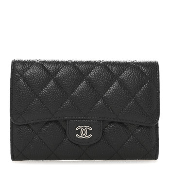 CHANEL Caviar Quilted Small Flap Wallet Black