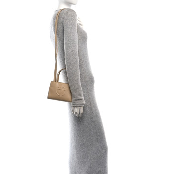 TELFAR Vegan Leather Small Shopping Bag Cream