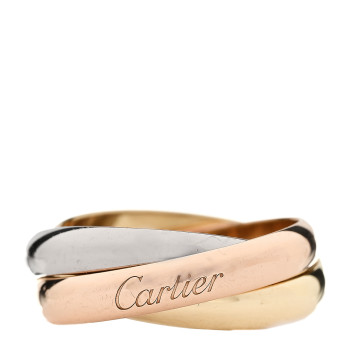 CARTIER 18K Pink Yellow White Gold Classic Trinity Ring 55 7.25