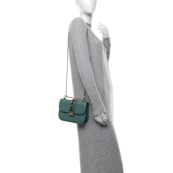 VALENTINO GARAVANI Vitello Small Glam Lock Rockstud Flap Colibri