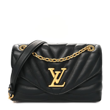 LOUIS VUITTON Calfskin LV New Wave Chain Bag Black