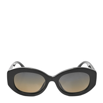 CHANEL Acetate Nyon Oval CC Sunglasses 5528-A Black