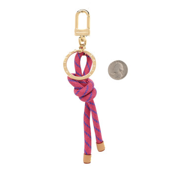 LOUIS VUITTON Fabric Rope Bag Charm Key Holder Pink