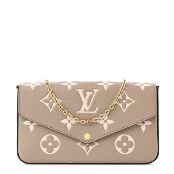 LOUIS VUITTON Empreinte Monogram Giant Felicie Pochette Tourterelle Creme