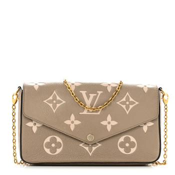 LOUIS VUITTON Empreinte Monogram Giant Felicie Pochette Tourterelle Creme