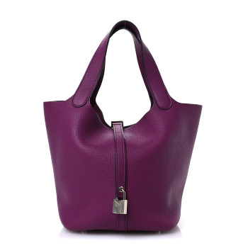 HERMES Taurillon Maurice Picotin Lock 22 MM Anemone