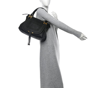 CHLOE Calfskin Medium Marcie Satchel Black