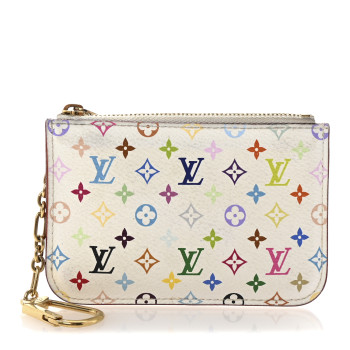 LOUIS VUITTON Monogram Multicolor Key Pouch White Anie