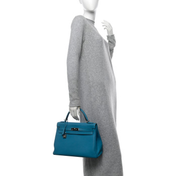 HERMES Togo Kelly Retourne 32 Turquoise