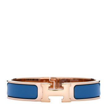 HERMES Narrow Enamel Clic Clac H Bracelet PM Bleu Cielo
