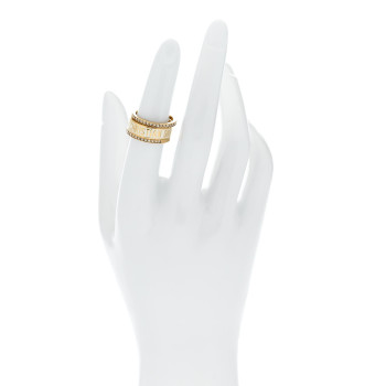 CHRISTIAN DIOR Metal Crystal Code Ring Set M Gold