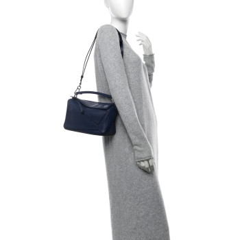 LOEWE Calfskin Small Puzzle Bag Marine