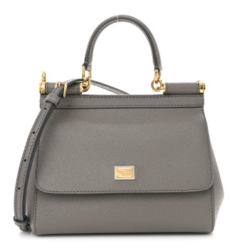 DOLCE & GABBANA Dauphine Small Miss Sicily Satchel Grey