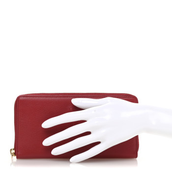 SAINT LAURENT Chevre Belle De Jour Zip Around Wallet Rouge Orient