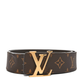 LOUIS VUITTON Calfskin Monogram 20mm LV Iconic Reversible Belt 90 36 Brown