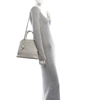 HERMES Taurillon Clemence Bolide 31 Gris Perle