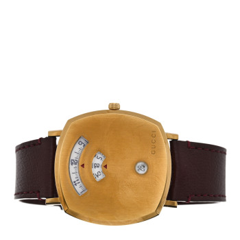 GUCCI Stainless Steel Calfskin 38mm Grip Quartz Watch Burgundy
