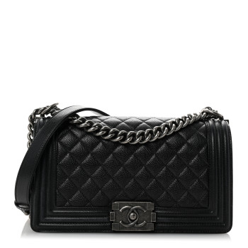 CHANEL Caviar Quilted Medium Boy Flap Black