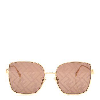 FENDI Metal Square Sunglasses FF40013U Gold Brown