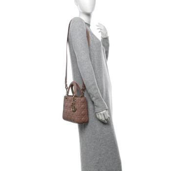 CHRISTIAN DIOR Lambskin Cannage Small My ABCDior Lady Dior Fard
