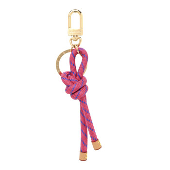 LOUIS VUITTON Fabric Rope Bag Charm Key Holder Pink