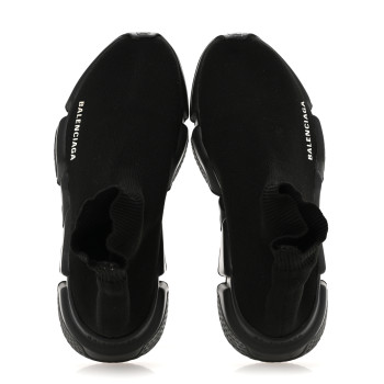 BALENCIAGA Neoprene Knit Womens Speed Sneakers 37 Black