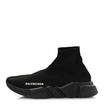 BALENCIAGA Neoprene Knit Womens Speed Sneakers 37 Black