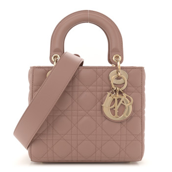 CHRISTIAN DIOR Lambskin Cannage Small My ABCDior Lady Dior Fard