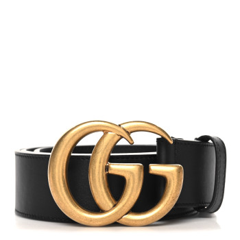 GUCCI Calfskin Double G 40mm Belt 85 34 Black