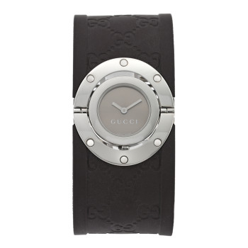 GUCCI Stainless Steel Rubber 23mm Twirl Quartz Watch Brown