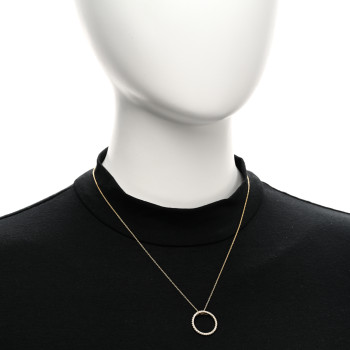 ROBERTO COIN 18K Yellow Gold Diamond Medium Tiny Treasures Circle Pendant Necklace