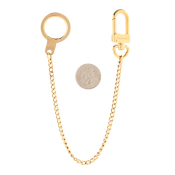 LOUIS VUITTON Metal Pochette Extender Key Ring Chain Gold