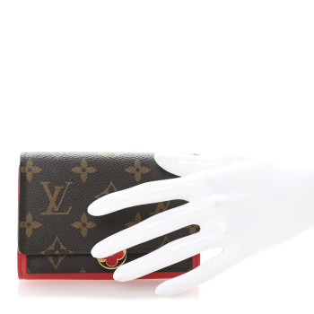 LOUIS VUITTON Monogram Flore Compact Wallet Coquelicot