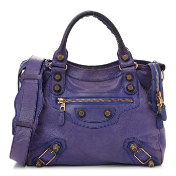 BALENCIAGA Agneau Giant 21 Rose Gold Hardware Velo Bleu Lavande