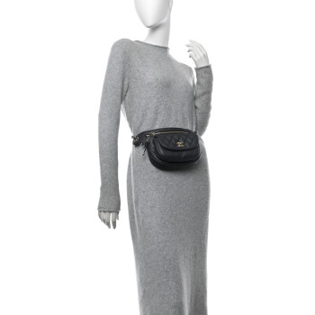 CHANEL Metallic Calfskin Flap Chain Waist Bag Ruthenium