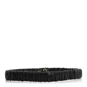 CHANEL Ruched Calfskin Crystal CC Turnlock Belt  80 32 Black