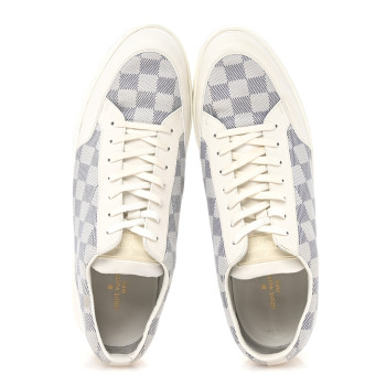 LOUIS VUITTON Damier Azur Mens Sneakers 11 White