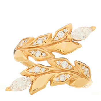 TIFFANY 18K Rose Gold Diamond Victoria Vine Bypass Ring 53 6.25