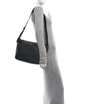 PRADA Vitello Daino Medium Messenger Bag Black