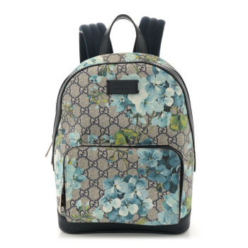 GUCCI GG Supreme Monogram Blooms Small Day Backpack Blue