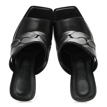 HERMES Nappa Hanna 95 Sandal 38 Black