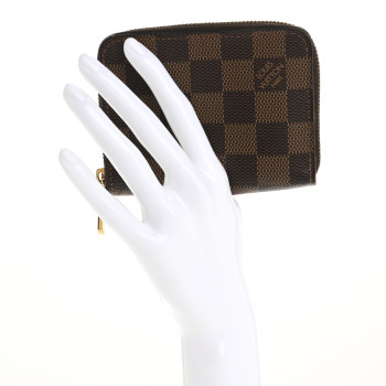 LOUIS VUITTON Damier Ebene Zippy Coin Purse Rose Ballerine