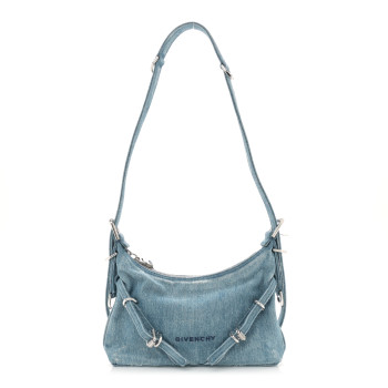 GIVENCHY Washed Denim Mini Voyou Boyfriend Party Bag Medium Blue
